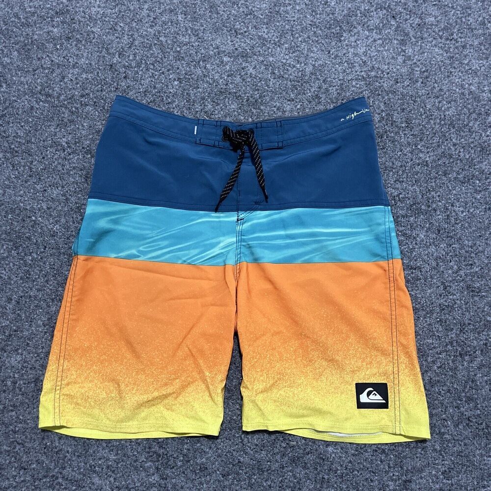 Quicksilver Board Shorts Mens 30 Multicolor Swim Trunks Beach Colorful Surfing